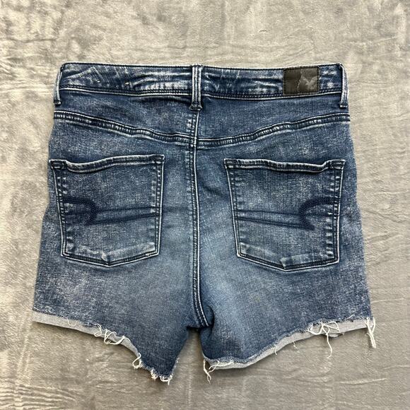 American Eagle Super Stretch Cut Off Shorts Women’s Size 6 Blue Denim - Picture 2 of 7